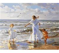 Yoonqun Paisaje marino DIY Pintura por Números Adultos,40x50cm Pintura por Números para Niños Pintura al Lienzo Óleo con Acrílico Pigmento Artesanía para Hogar Decoración de Pared Regalos(sin Marco)
