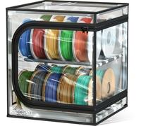 YOOPAI Caja de Almacenamiento para Filamentos 3D, 2 Niveles de Metal con Tapa Transparente & Desecante - Para 24 Bobinas (PLA, ABS, PETG, TPU), Diseño Estanco, Ahorra Espacio para Taller y Hogar