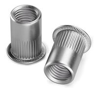 YOOPIN 60 tuercas de remache M5, acero inoxidable 304, remache ciego de cabeza plana plateada, tuercas de remache con rosca, tuercas de remache de acero inoxidable para chapas, aparatos eléctricos y