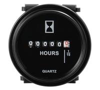 Yooreal AC/DC 8-80V, medidor de hora digital mecánico redondo, resistente al agua para tractor de jardín, velero, generador de cortadora de césped de giro cero.