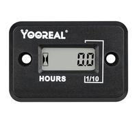 Yooreal Contador de horas inductivo digital a prueba de agua IP68, funciona en 2/4 de carrera Varios de ZTR/Montar Cortacésped Cortadora de Tierra,Desbrozadora Tractor,Bote ATV, Motor fuera de borda