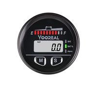 Yooreal Indicador de batería 12V 24V 36V 48V con medidor de horas para el remolque de viaje del coche del club Máquina de fregadora de carretilla elevadora Ebike RV Coche eléctrico