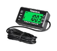 Yooreal Medidor de horas digital Tacómetro, sistema dual, apagado del usuario, resistente al agua para cortacésped, divisor de troncos, generador, compresor, motocicleta, soplador de nieve marino