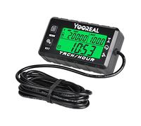 Yooreal Medidor de horas digital y tacómetro, horas de mantenimiento, diseño impermeable para cortacésped, divisor de troncos, generador, compresor, motocicleta, moto de cross marina