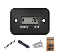 Yooreal medidor de horas inductivo digital impermeable IP68, funciona en varios de ZTR/montando cortadora de césped recortadora de tierras UTV desbrozadora tractor ATV(HM006A Negro)