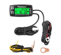 Yooreal Medidor de horas, tacómetro, medidor de temperatura del motor, alerta TEMP, apagado del usuario, sonda de temperatura extraíble para scooter, moto de nieve, mini bicicleta, motocicleta, cortad