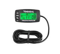 Yooreal Tacómetro digital/medidor de horas, alerta de mantenimiento, batería reemplazable para generador de tractor de césped, mini motosierra, ATV, motor fuera de borda, moto de nieve