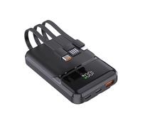 YOOSANG Power Bank 10000mAh PD 22,5 W QC4.0 Salidas de carga rápida USB C con cables de carga rápida integrados Cargador portátil Batería compatible con iPhone Samsung Google Pixel LG (negro)