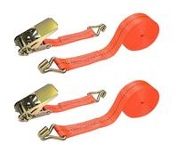 YOOSI 2 PiezasTensor de Carraca, 5 m x 2.5 cm Tensor de Carraca con Trinquete y Gancho, Empate Dividido de Dos Partes, Cinchas de Sujeción de Carga para Baca, Moto, camión