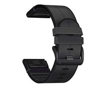 YOOSIDE QuickFit 26mm Correa para Fenix 6X/Fenix 5X/Fenix 7X, piel auténtica suave con correa silicona a prueba sudor para Garmin Fenix 6X Pro, Tactix Delta, Fenix 3(negro)
