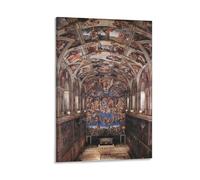 YOOSONG Póster de pintores italianos Miguel Ángel para interior de la capilla sixtina con impresión en lienzo, póster de pintura de pared, pósteres de arte moderno para el hogar, 60 x 90 cm