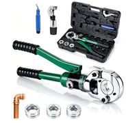 YOOSRBOM Pro Press - Herramienta crimpadora de cobre con mandíbulas de 1/2, 3/4 y 1 pulgada, kit de herramientas de prensa de cobre hidráulica, herramienta de crimpado de tubos de cobre con cortador