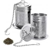 Yoosso 2 Piezas Infusor Te, Colador Infusion Filtro de Te Acero Inoxidable Colador Te Filtro Te con Tapa y Bandeja de Goteo Filtro Infusiones para Teteras Tazas Café Ollas