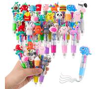 Yoosso 24 Bolígrafos 4 en 1, Bolígrafos Retráctiles 0,7 mm Regalos Cumpleaños Niños Colegio Divertidos Bolígrafos Para Niñospara Fiestas, Para Estudiantes, Oficina, Escuela, Regalos