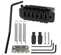 Yootones - 1 juego de puente de trémolo para guitarra, 6 cuerdas, compatible con piezas de guitarra eléctrica estilo Squier Fender Strat (negro)