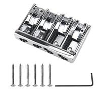 Yootones - 1 puente eléctrico de bajo de 4 cuerdas de alta gama, compatible con accesorios de bajo (plata)