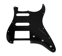 Yootones 11 agujero HSS 3 capas de guitarra Scratch placa para guitarra americana/mexicana fabricado estándar Strat estilo moderno reemplazo (3 capas negras)