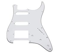 Yootones 11 agujero HSS 3 capas de guitarra Scratch placa para guitarra americana/mexicana fabricado estándar Strat estilo moderno reemplazo (3 capas blancas)
