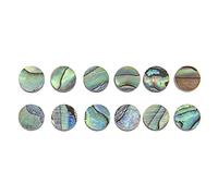 Yootones - 12 puntos de incrustación de abulón verde de 6 mm, puntos de incrustación de trastes, diapasón, diapasón, compatible con guitarra, ukelele, bajo, banjo