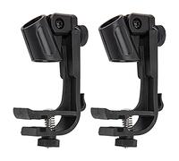 Yootones - 2 clips ajustables para micrófono de tambor compatibles con tambor, abrazadera de montaje ajustable con borde de caja (negro), pie para microfono