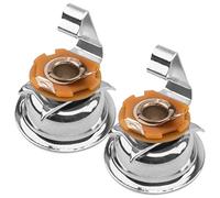 Yootones - 2 conectores de salida estéreo de guitarra de 1/4 pulgadas compatibles con Fender Telecaster TL, accesorios de guitarra para ukelele bajo eléctrico (plateado)