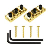 Yootones 2 tuercas de bloqueo de cuerda de guitarra de metal de 42 mm compatibles con sistema de bloqueo de puente de trémolo de guitarra eléctrica Floyd Rose Style (dorado)