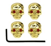 Yootones 4 pomos de tono de volumen para guitarra eléctrica, diseño de calavera, compatible con piezas de repuesto de guitarra eléctrica y bajo (dorado)