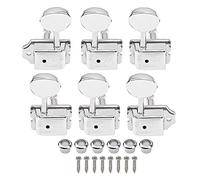 Yootones - 6 cabezales de afinación de guitarra eléctrica de estilo vintage en línea compatibles con guitarra eléctrica Squier Classic Vibe Fender Strat Tele Style (plata)