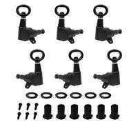 Yootones - 6 clavijas de afinación de guitarra, mango hueco, cabezales de máquina de bloqueo 3L3R, compatibles con accesorios de guitarra eléctrica acústica (negro)