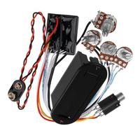 Yootones Circuito de preamplificador de ecualizador pasivo activo de 2 bandas precableado y caja de soporte de batería de 9 V compatible con instrumentos de guitarra y bajo