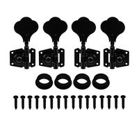Yootones - Clavijas de afinación de engranajes abiertos, 2 izquierdas, 2 derechas, compatibles con 4 cuerdas, Fender Precison Jazz y bajo (negro)