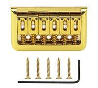 Yootones - Conjunto de puente fijo para guitarra eléctrica compatible con 6 cuerdas Fender Strat Stratocaster Tele Telecaster (dorado)
