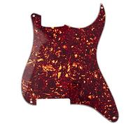 Yootones - Golpeador Strat de 4 agujeros en blanco para placa de arañazos compatible con guitarra eléctrica Fender Stratocaster Strat (4 capas de concha de tortuga roja)