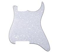 Yootones - Golpeador Strat de 4 agujeros en blanco para placa de arañazos compatible con guitarra eléctrica Fender Stratocaster Strat (4 capas de perla blanca)