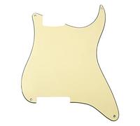 Yootones - Golpeador Strat de 4 agujeros en blanco para placa de arañazos compatible con guitarra eléctrica Fender Stratocaster Strat (3 capas crema)