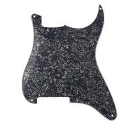 Yootones - Golpeador Strat de 4 agujeros en blanco para placa de arañazos compatible con guitarra eléctrica Fender Stratocaster Strat (4 capas negro perla)