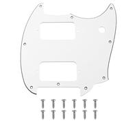 Yootones HH - Golpeador de guitarra de esquina redonda de 9 agujeros, 2 Humbuckers compatible con guitarra eléctrica Squier Bullet Series Mustang (3 capas blanca)
