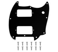 Yootones HH - Golpeador de guitarra de esquina redonda de 9 agujeros, 2 Humbuckers, compatible con guitarra eléctrica Squier Bullet Series Mustang (3 capas, negro)