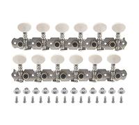 Yootones - Juego de 12 cuerdas para guitarra acústica con clavijas de afinación de cabezales de máquina de un solo agujero compatible con accesorios de guitarra acústica (plata)