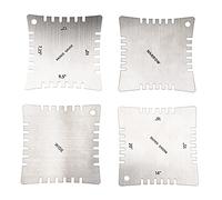 Yootones - Juego de 4 herramientas de medición para guitarra de acero inoxidable con muescas para diapasón, diapasón, compatible con bajo eléctrico, guitarra acústica, bajo (plata)