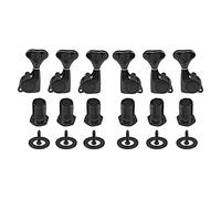 Yootones - Juego de 6 clavijas de afinación selladas de repuesto 3L+3R, compatible con guitarras eléctricas o acústicas Strat ST Tele SG Style (negro)