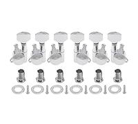 Yootones - Juego de 6 clavijas de metal para guitarra 3L3R, compatibles con guitarras eléctricas o acústicas Stratocaster Telecaster (plateado)