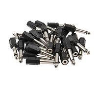 Yootones Paquete de 30 conectores mono macho de 6,35 mm a micrófono de audio hembra de 3,5 mm y 1/8 pulgadas (negro)