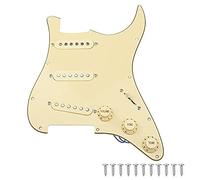 Yootones - Pastillas precableadas de repuesto para guitarra eléctrica Yootones de 3 capas, compatible con guitarra eléctrica Fender, Squier Strat (amarillo)