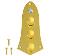Yootones Placa de control cargada de 3 bandas precableada con pomos de preamplificador compatibles con Fender Squier Jazz J Bass (dorado)