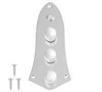 Yootones Placa de control cargada de 3 bandas precableada con pomos de preamplificador compatibles con Fender Squier Jazz J Bass (cromado)