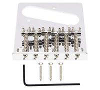 Yootones - Puente de carga superior para guitarra de 6 sillines de estilo vintage compatible con piezas de repuesto de guitarra eléctrica Fender Tele Telecaster (plateado)