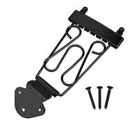 Yootones - Puente de guitarra trapecio de 6 cuerdas con tornillos, patrón de vid compatible con guitarras eléctricas Jazz Archtop (negro)