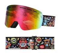 YooxArmor Gafas de Esquí OTG,Anti Niebla 100% Protección UV 400 Máscara Gafas Esquí para Niños y Niñas de 6 a 12 Años para Esquí, Snowboard y Otros Deportes de Invierno Compatible con Casco