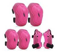 YOOXARMOR Protecciones Patines Niña,Rodilleras Coderas y Muñequeras Set para Patinaje Ciclismo Monopatín Bicicleta Skate Juego de 6 Protectores de Rodillos para 3-8 Niño